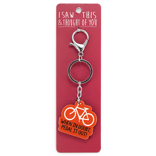Breloc cu mesaj - When in doubt pedal it out