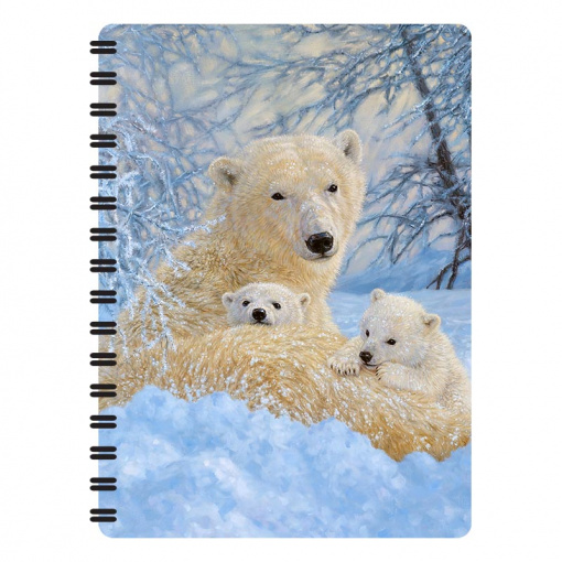 Carnețel zoo, cu spirală, 3D, „LiveLife – Northern family”