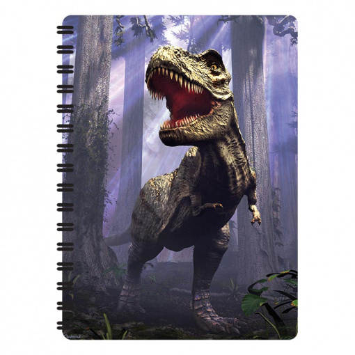 Carnețel zoo, cu spirală, 3D, "LiveLife - T-rex scene"