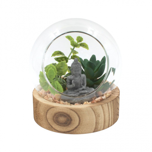 Glob decorativ sticlă Buddha plante 12cm