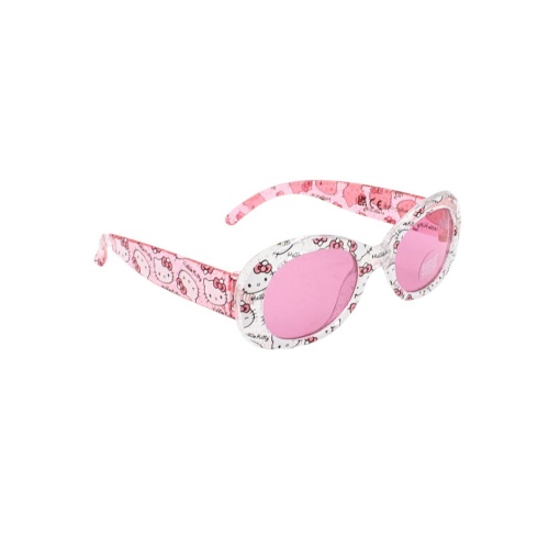 Ochelari de Soare Copii Hello Kitty – Design Alb cu Fundițe Roz, Protecție 100% UV, Lentile Colorate