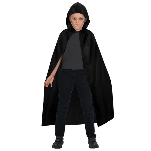 Pelerină Halloween, cu glugă, pentru copii, culoarea negru, one size
