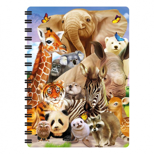 Carnețel zoo, cu spirală, 3D, "LiveLife - Wild smile"