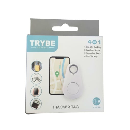 Dispozitiv inteligent de Localizare TRYBE Tracker Tag 4-in-1 – Bluetooth, Alerte Anti-Pierdere, Istoric Locație, 30 m