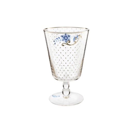 Pahar cu picior, Pip Studio, 360ml, Golden Dots, colecția Royal White