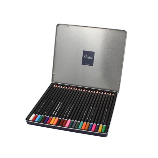 Set Creioane Colorate Artist – 24 Culori | În Cutie Metalică Elegantă