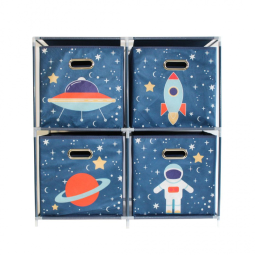 Dulap modular 2 rafturi și 4 cutii depozitare Space