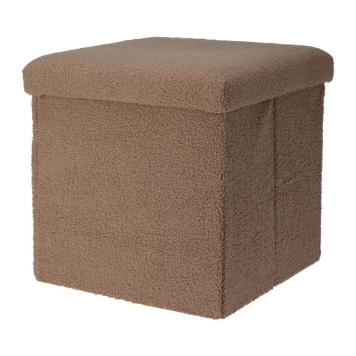 Taburet pliabil cu spațiu de depozitare - Storage Solutions®, tip cutie, otoman, culoare cafeniu, 38x38x38 cm
