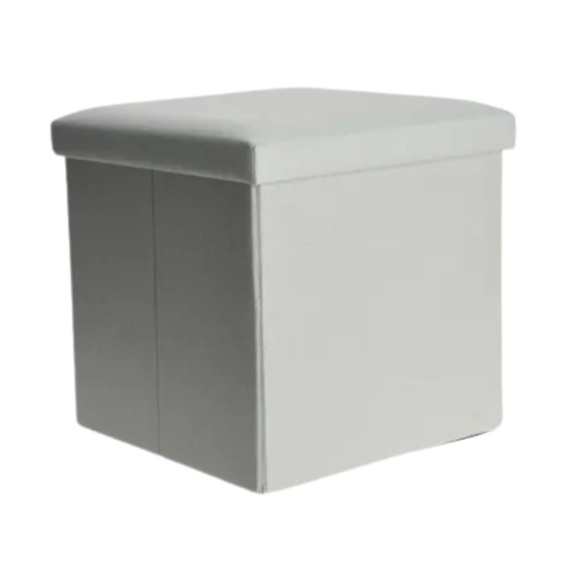 Taburet pliabil cu spațiu de depozitare - Storage Solutions®, tip cutie, otoman, culoare verzuliu, 38x38x38 cm