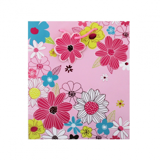 Хартиена подаръчна торбичка XL FLORAL ROSE