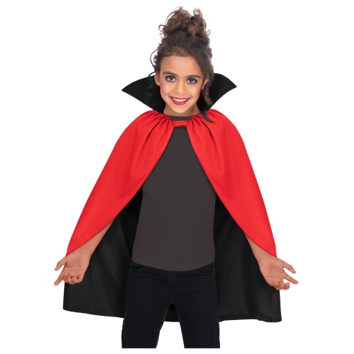 Pelerină reversibilă, Halloween, cu glugă, pentru copii, culoarea negru-roșu, one size