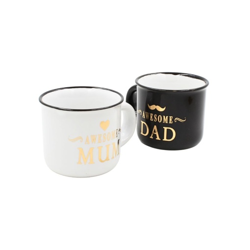 Set 2 Cești Espresso, Nekupto – “Awesome Mum & Dad”, 2 x 80 ml