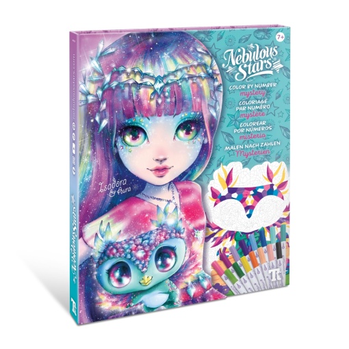 Carte de colorat, pe numere, Nebulous Stars, model Mystery