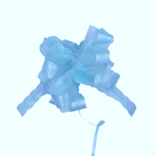 Fundă nuntă cu autoformare tulle 20cm albastru
