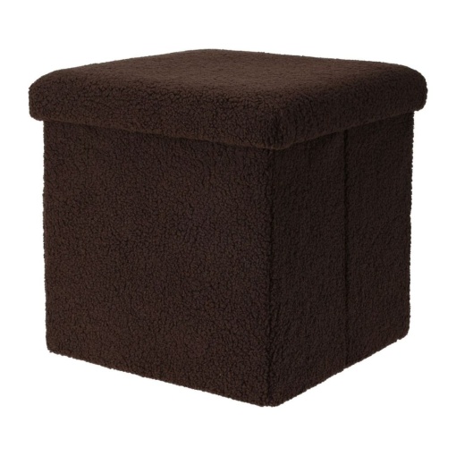 Taburet pliabil cu spațiu de depozitare - Storage Solutions®, tip cutie, otoman, culoare maroniu, 38x38x38 cm