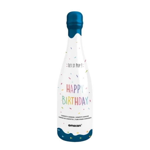 Tun de Confetti în formă de sticlă, bleu, Amscan