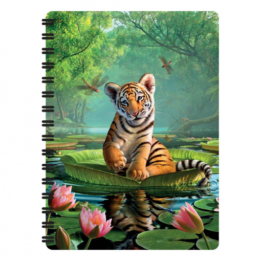 Carnețel zoo, cu spirală, 3D, "LiveLife - Tiger lily"