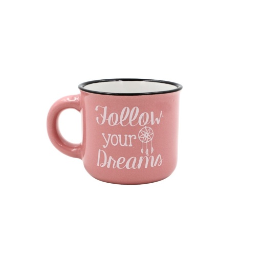 Ceașcă Espresso 80 ml, Ceramică, Nekupto – „Follow Your Dreams”