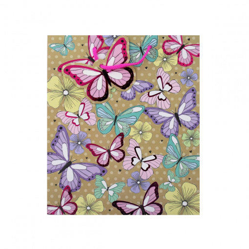 Punga cadou hartie XL ELEGANT BUTTERFLY