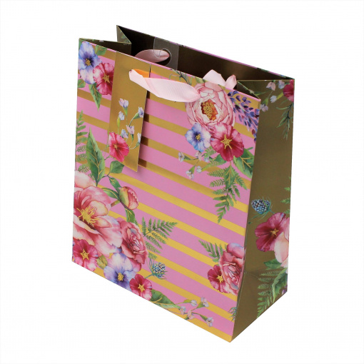 Punga hartie M Stripe Floral New