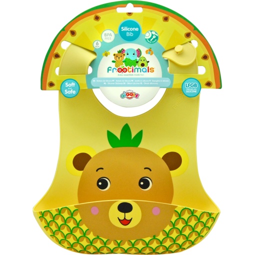 Bavetă silicon, Frootimals, model Bubba Tropibear