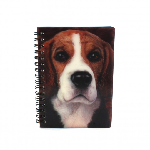 Carnețel zoo, cu spirală, 3D, Beagle