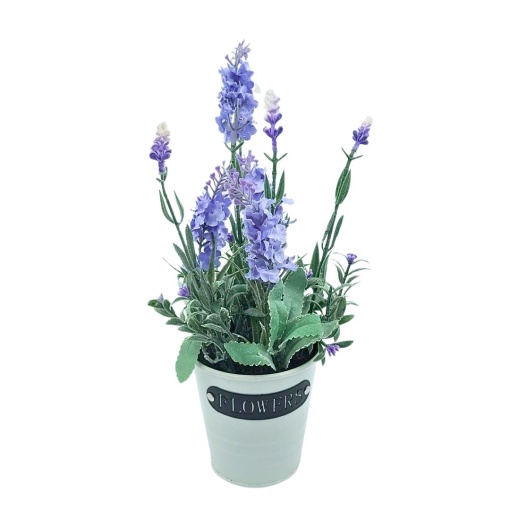 Plantă artificială în ghiveci, lavandă, dimensiuni 28x9 cm, culoare violet