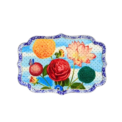 Platou din porțelan, Pip Studio, Multicoloured, 26x18 cm, colecția Royal Multi