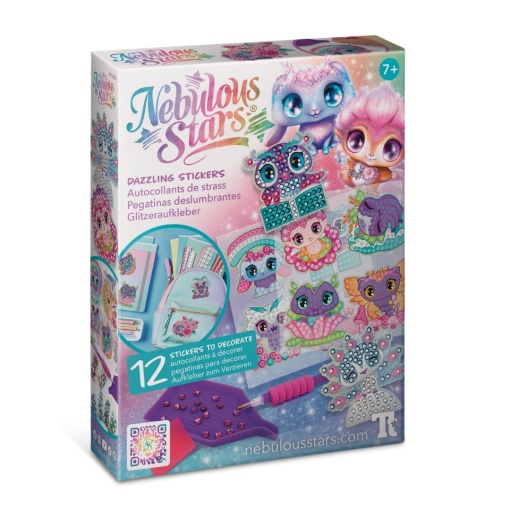 Set creativ 12 stickere strălucitoare cu diamante artificiale – Nebulous Stars, Dazzling Stickers, 7+ ani