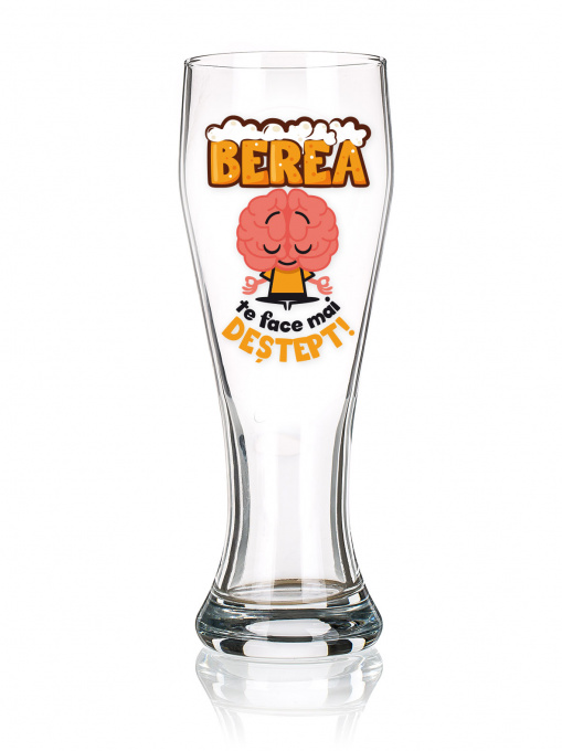 Glass of beer "Beer makes you smarter!"