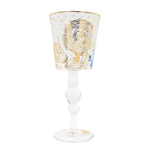 Pahar apă, Pip Studio, Golden Flower, 360ml, colecția Royal White