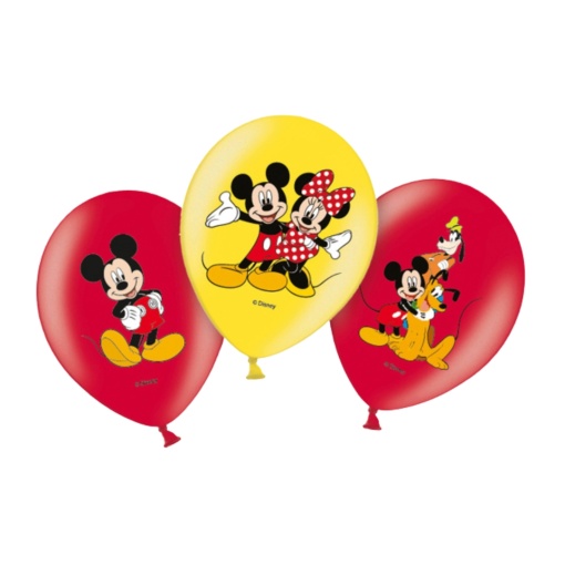 Set 6 baloane, din latex, model Mickey Mouse, Amscan, 27.5 cm