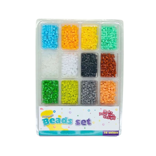 Set Mărgele Termoadezive, Art & Craft – 16 Culori + Foaie pentru Fier de Călcat