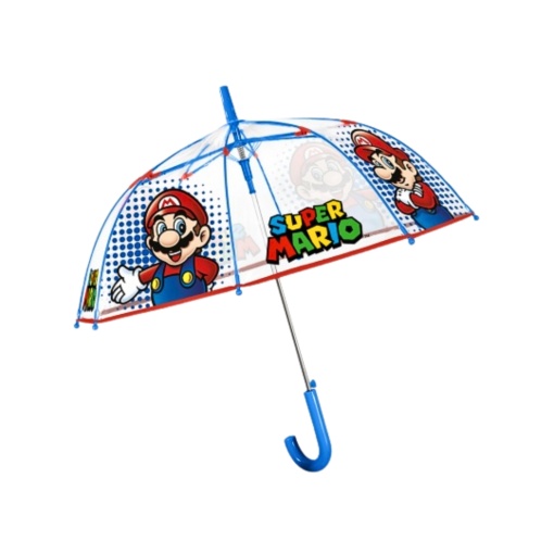 Umbrelă transparentă, Perletti, Mario, 71 cm, Collection Super Mario