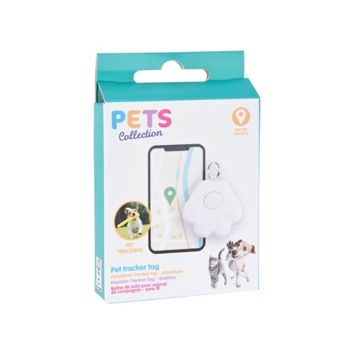 Dispozitiv 4 în 1, pentru monitorizare animale, formă de lăbuță, bluetooth, Pets Collection, 4.2x4x1 cm