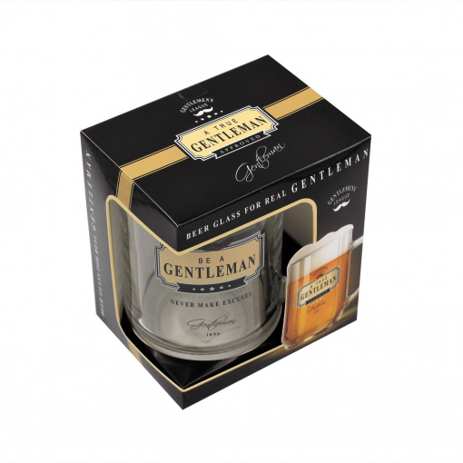 Halbă de Bere "Never make excuses", 500 ml - Ambalată în Cutie Cadou
