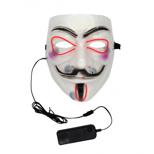 Mască Halloween Vendetta Anonymous cu led roșu