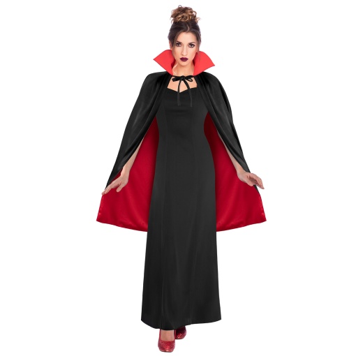 Pelerină reversibilă, Halloween, cu glugă, pentru adulți, culoarea negru-roșu, one size