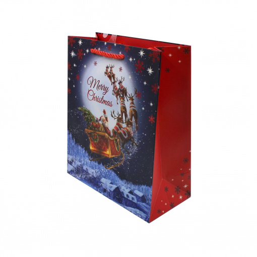 Pungă cadou Crăciun SDE XL MERRY XMAS RUSTIC