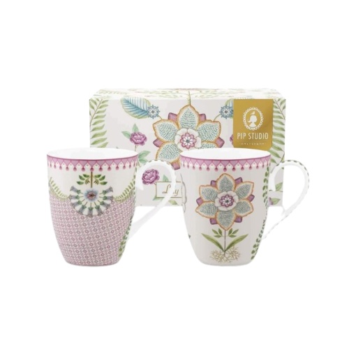 Set 2 căni din porțelan, Pip Studio, 350 ml, colecția Lily&Lotus