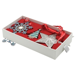 Set cadou Bailey & Brooke – 3 decorațiuni metalice elegante de Crăciun