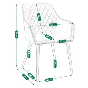 Scaun tapițat din catifea verde, APIS, cu picioare metalice – design modern, confortabil, brand Jumi
