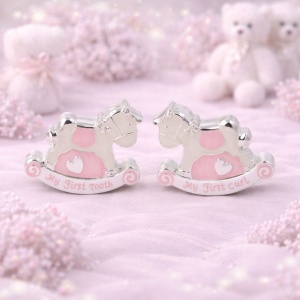 Set Cadou Bebeluși Fetiță AZAY – Prima Șuviță & Primul Dințișor, Design Roz, Cutie Cadou Inclusă