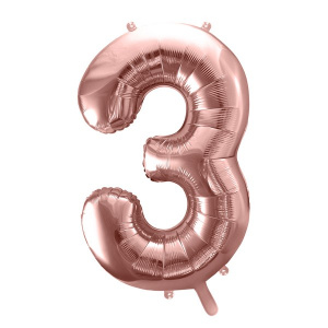 Balon cifra 3, roz, 35 cm