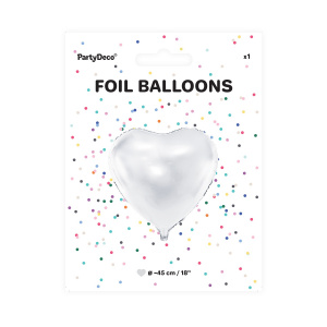 Balon party, model inimă, culoarea argintiu, 45 cm