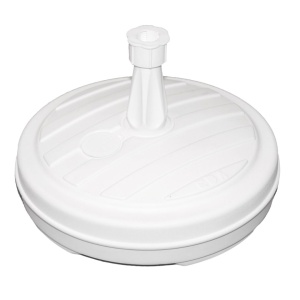 Bază parasolar rotundă, alb – suport umbrelă grădină stabil, pentru terasă și exterior