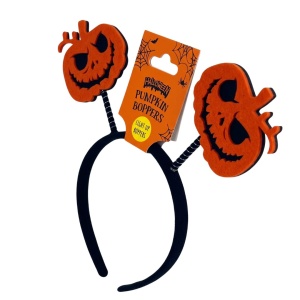 Bentiță decorativă cu LED, pentru Halloween, cu dovleci Jack-o'-Lantern, negru/portocaliu