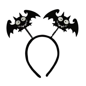 Bentiță decorativă pentru Halloween cu lilieci negri, accesoriu costum
