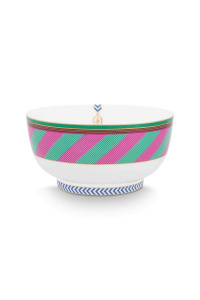Bol din porțelan, Pip Studio, Stripes Pink-Green, 15.5cm, colecția Pip Chique - Img 1