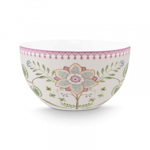 Bol din porțelan, Pip Studio, White, 18 cm, colecția Lily&Lotus